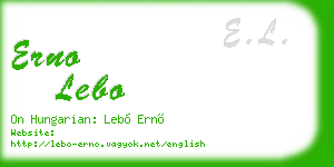 erno lebo business card